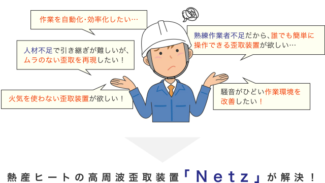 熱産ヒートの高周波歪取装置「Netz」が解決！